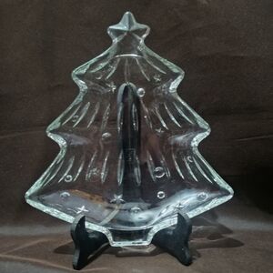 Clear Glass Christmas Tree Dish